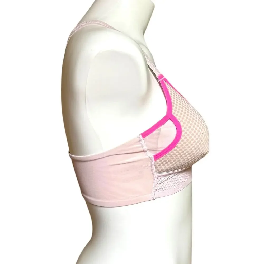 Nike Dri Fit Racerback Strappy Sports Bra Removeable Pads Pink Small
